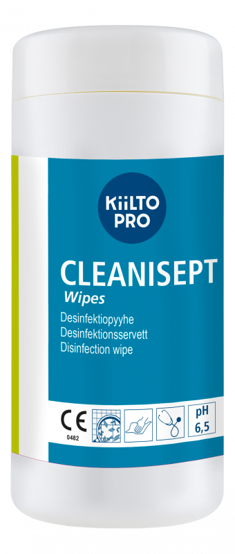Cleanisept Wipes,  Desinfektiopyyhe, 100 kpl/purkki, 12*1