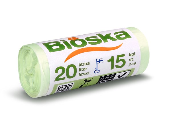 Bioska 20 l biojätepussi, 30 rll laatikossa