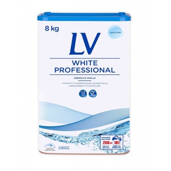 White Professional 8 kg, tiivistetty, desinfioiva pyykinpesujauhe