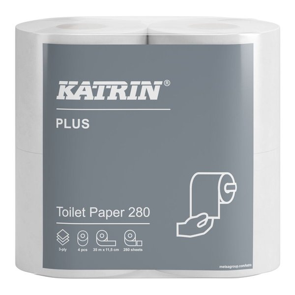 Katrin Plus WC-pap. 280 3-kert.valk. 20 rll/sk=5600 ark/sk (35 sk/lava)